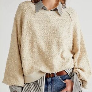 Free People "Found My Friend" Boucle Knit Sweater Pullover Women's Large